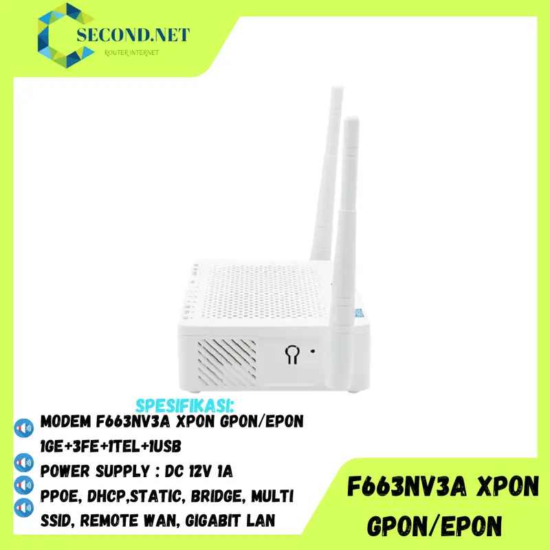 ONT F663NV3A ONU XPON EPON GPON 4FE 1G 1USB Modem Antena Sinyal 3