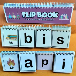 Flip Book 3 Huruf dengan Gambar