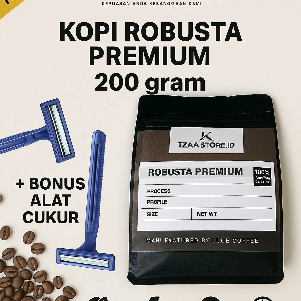 Kopi bubuk premium 200 gram murah original Alami Rendah lemak Bebas gula Alami Bebas Susu Fruity Botol Rendah gula Organik Coffee Robusta javaspresso kopi  greng sachet