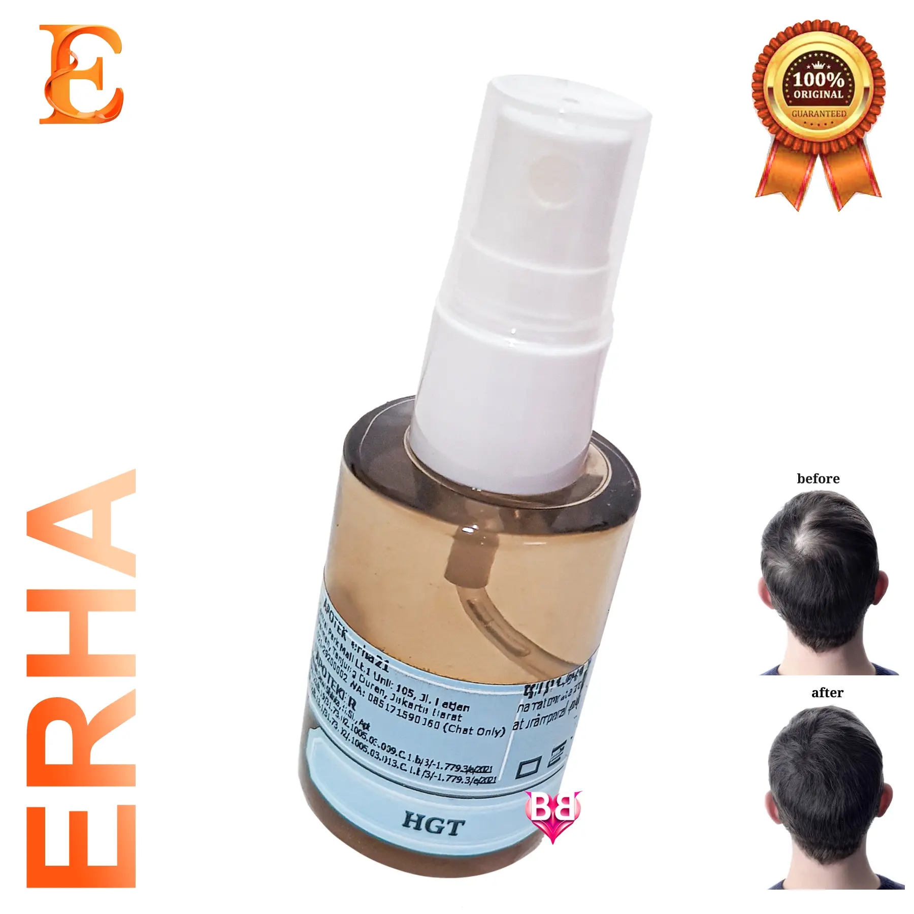 Erha HGT 5% Minoxidil Hair Grow Tonic - Penumbuh Rambut ORIGINAL BPOM