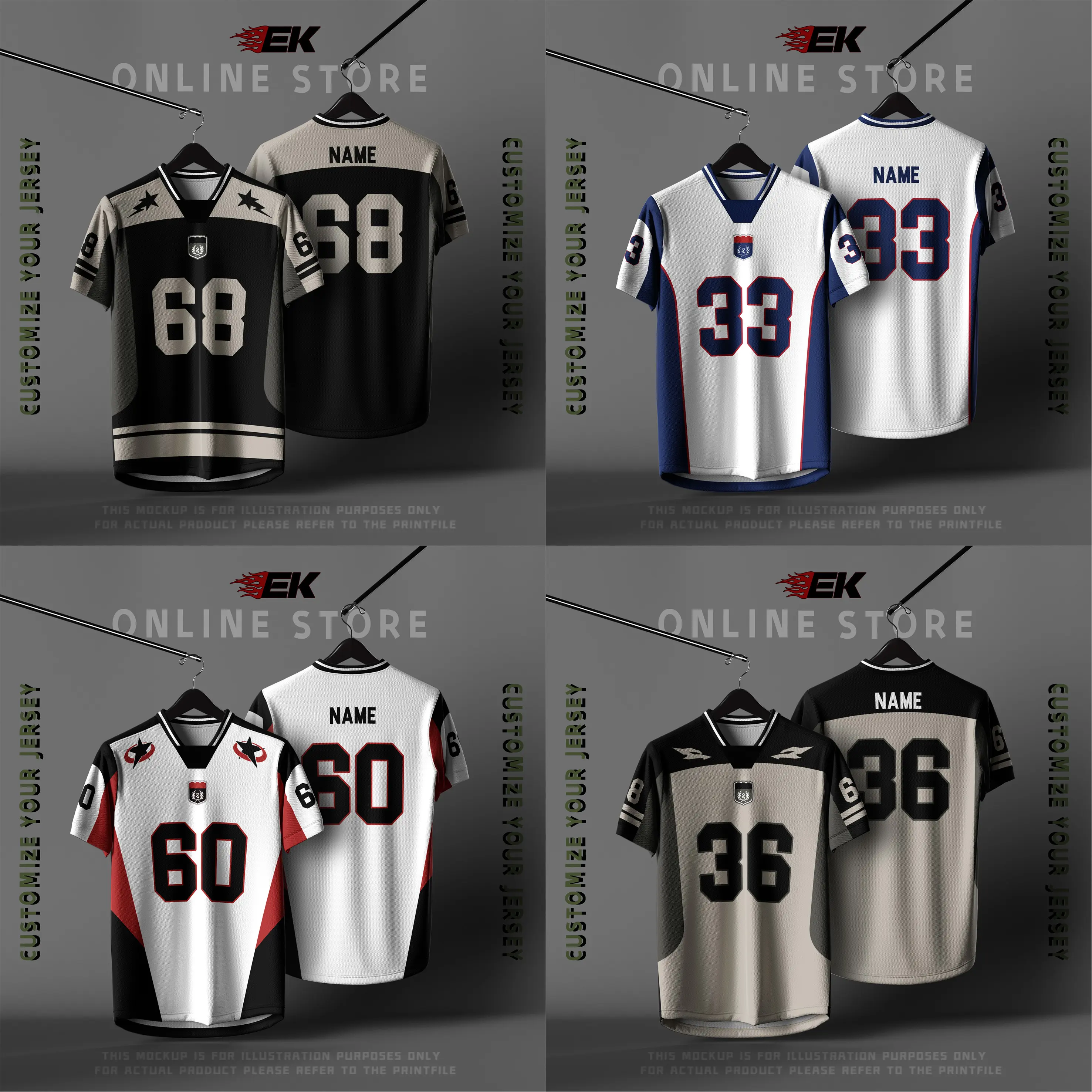 Jersi Microfiber, Baju-T NFL, Baju-T Viral Malaysia, Uniseks, Sesuai untuk Sukan