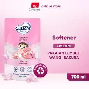 Cussons Baby Soft Floral Softener 700ml - Cherry Blossom Pelembut Pakaian Bayi Wangi Sakura Jepang Cegah Iritasi Kulit Sensitif Bayi