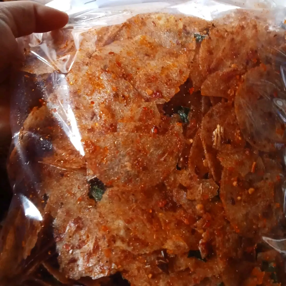 peromo500 grm keripik kaca rasa pedas daun jeruk