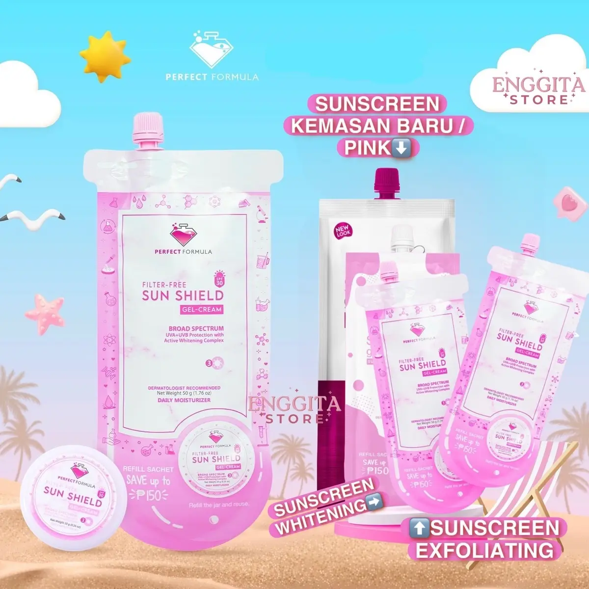 Refil Sunscreen KEMASAN BARU isi 50gram