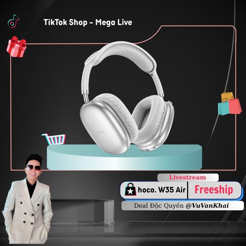 [Smartcom X Vũ Văn Khải] Tai nghe trùm W35 Air HOCO - Nghe nhạc chất lượng cao - 3 màu - Headphone trẻ trung, dung lượng pin lớn tainghe  chuptai airpods pro Bluetooth chống ồn