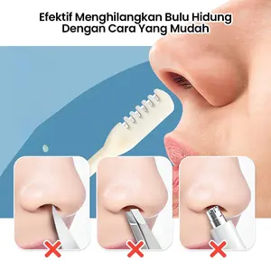 Double-sided nose hair trimmer, a manual artifact for cleaning nose hair, nose hair clipper, specially designed for men, nose hair scissors, and nose hair shaver. Hidung Pria Cleanser