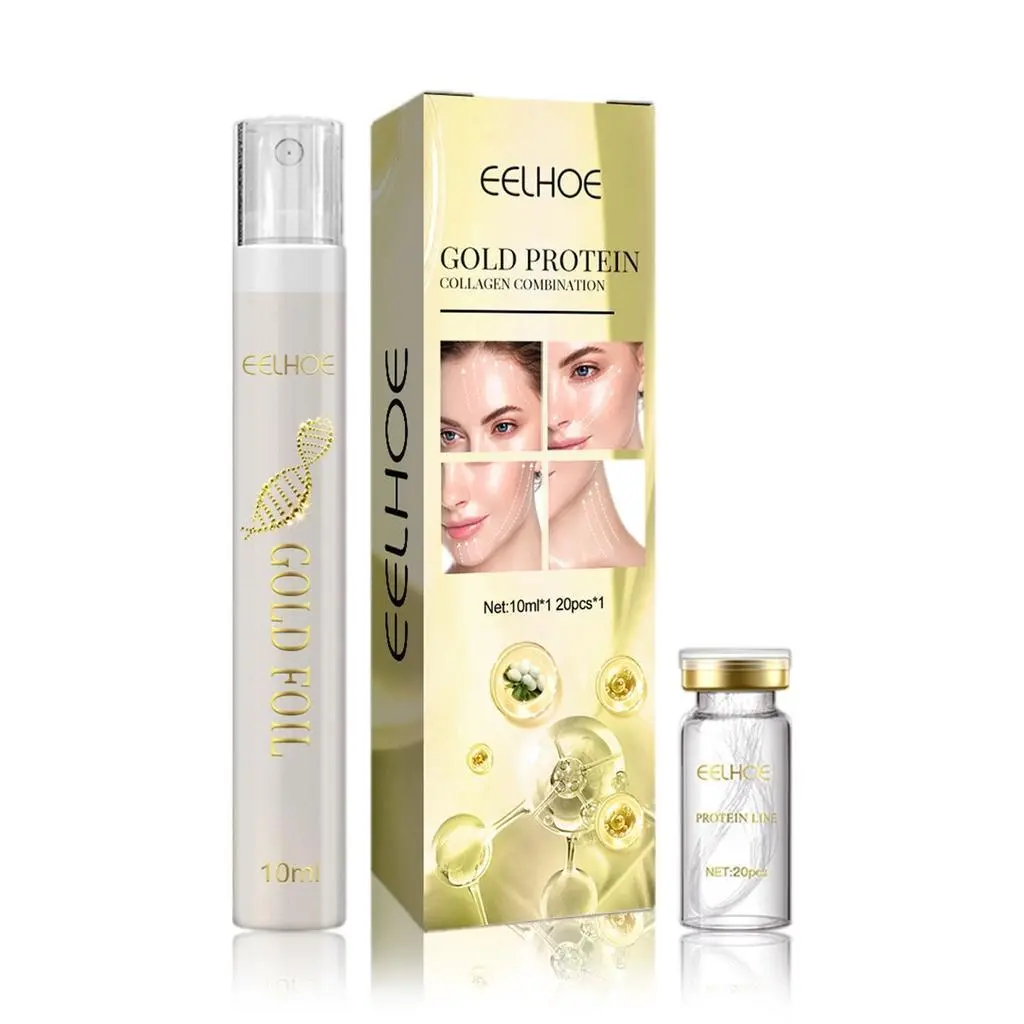 Protein Thread Lifting Set Soluble Protein Thread and Nano Gold Essence Combination Absorbable Collagen Thread for Face Lift