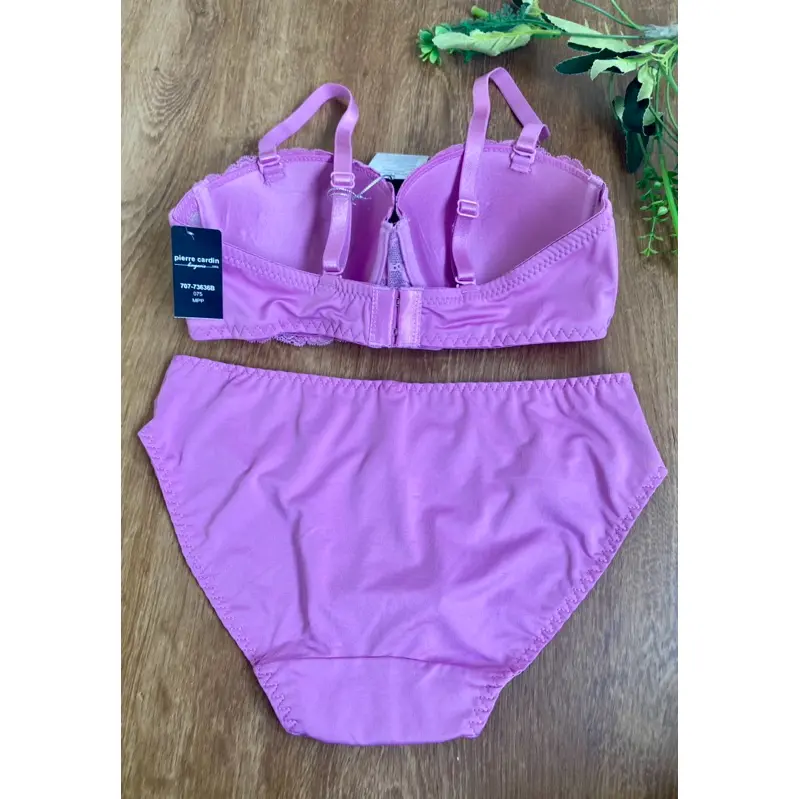 PIERRE CARDIN SET BRA HALF CUP BERKAWAT & PANTY BH SIZE 34B dan 36B 1