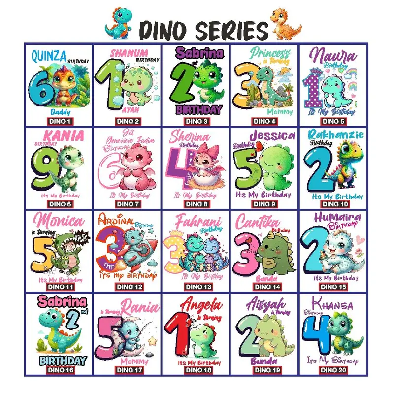 DINO KAOS COUPLE FAMILY BIRTHDAY/KAOS ULANG TAHUN ANAK DAN KELUARGA/KAOS CUSTOM ULANG TAHUN ANAK/KAOS COUPLE ANAK 0