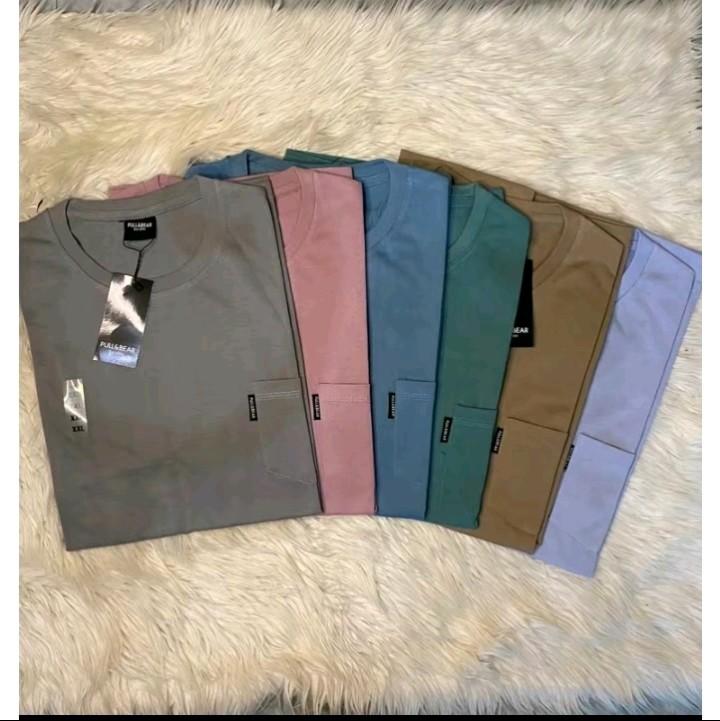 4 pcs 100 ribu |  kaos poket saku |pria /wanita RENDOM WARNA  |lengan pendek santai|  kaos polos  Semi Katun Baju Oblong Distro Dewasa  t-shirt 4