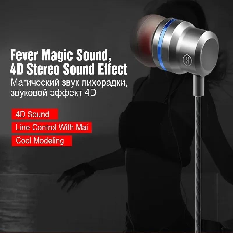 Earphone wire. Telinga kabel, di telinga dengan mikrofon, bass, telinga stereo yang setia tinggi, telinga olahraga headset  Headphone Handsfree Subwoofer Hitam