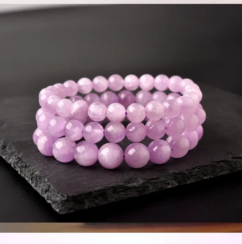 Vòng Tay Kunzite Màu Tím, Đá Quý Tự Nhiên, Vòng Tay Hạt, Năng Lượng Chữa Lành, Thủ Công, Tự Làm, Thiết Kế Trang Sức, Thích Hợp Cho Kỷ Niệm, Sinh Nhật Tốt Lành, Đeo Hàng Ngày, Đính Hôn, Đám Cưới 0