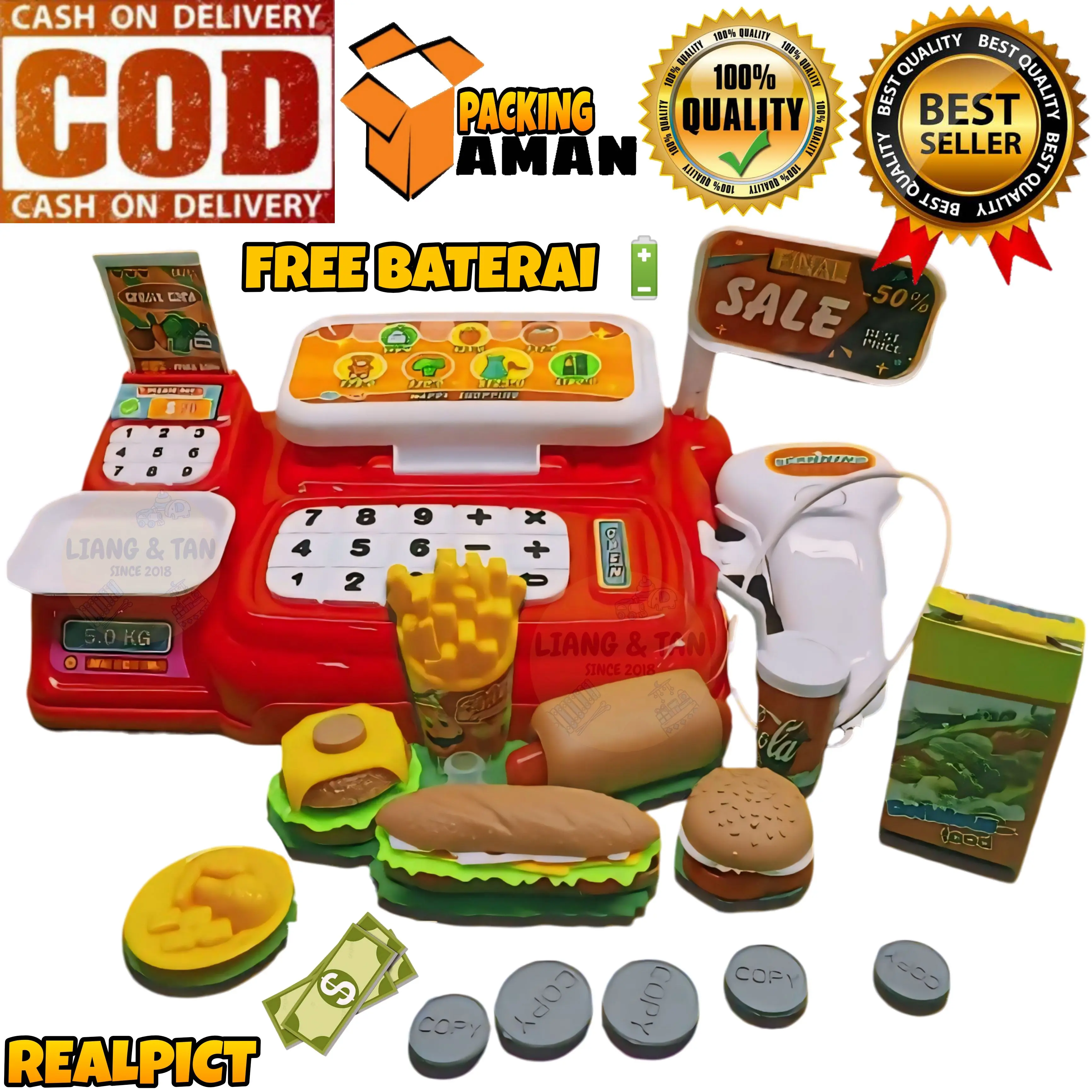 ( BISA COD ) PROMO FREE BATERAI MAINAN ANAK MESIN KASIR BURGER MESIN KASIR MAINAN SUPER MARKET KASIR KASIRAN / MAINAN ANAK LAKI LAKI / MAINAN ANAK PEREMPUAN SNI MURAH