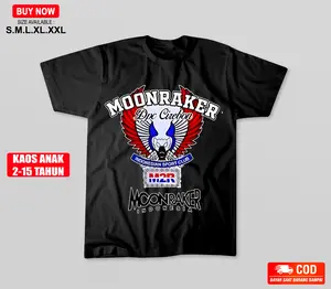 Moonraker Kaos Anak Laki-laki & Perempuan Model Lengan Pendek Bahan Semi Cotton Sablon DTF Size S-XXL Komunitas Motor Bandung M2r