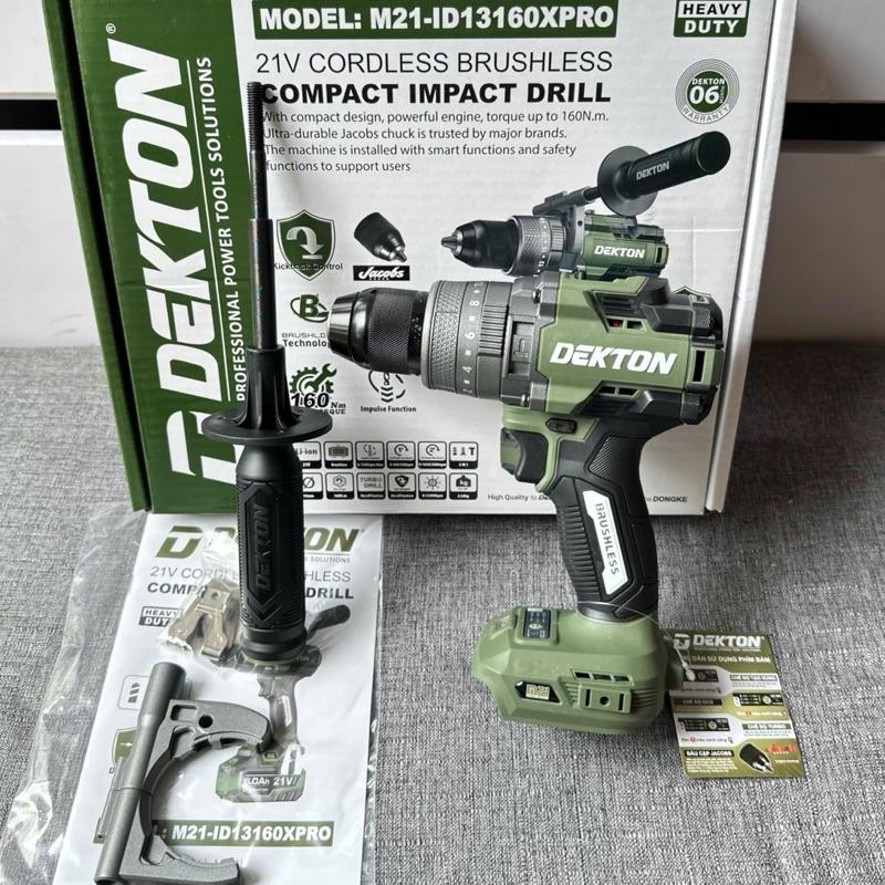 160Nm Gen3 Máy khoan pin rút lõi 160Nm Dekton M21-ID13160XPRO Màu Olie M21-ID13160PRO Màu xám 3 chức năng Motor brushless tua 2000rpm Chính Hãng