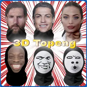 3D Topeng Halloween Cosplay CR7/Messi Masker Wajah Full Face Seamless Elastis Mesh Multifungsi Bandana Tube Neckchief untuk Pesta Halloween Fans Sepakbola Prank Kualitas Premium Ready Stock COD Cepat Kirim Garansi Produk Original
