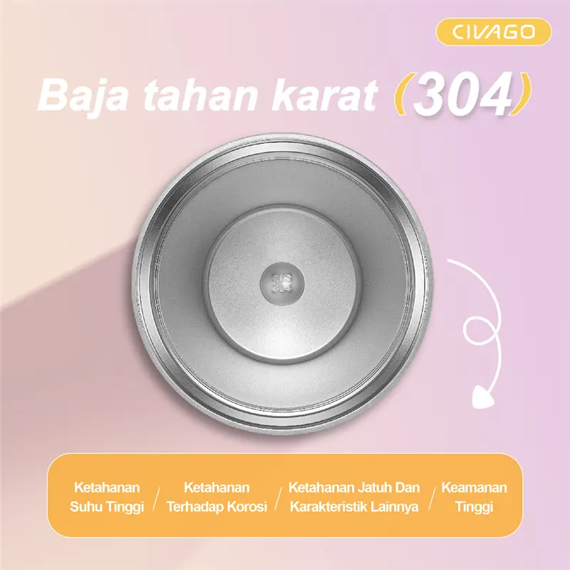 CIVAGO（22oz/650ml）Baja tahan karat Tumbler Mulut Lebar dengan Tutup Botol Air Olahraga Terisolasi Vakum Panas dan Dingin 2