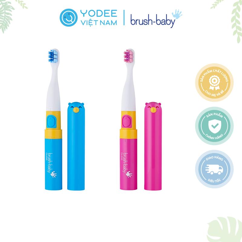 Brush-Baby Bàn chải điện sóng âm WildOnes kèm sạc, 2 chế độ làm sạch răng an…