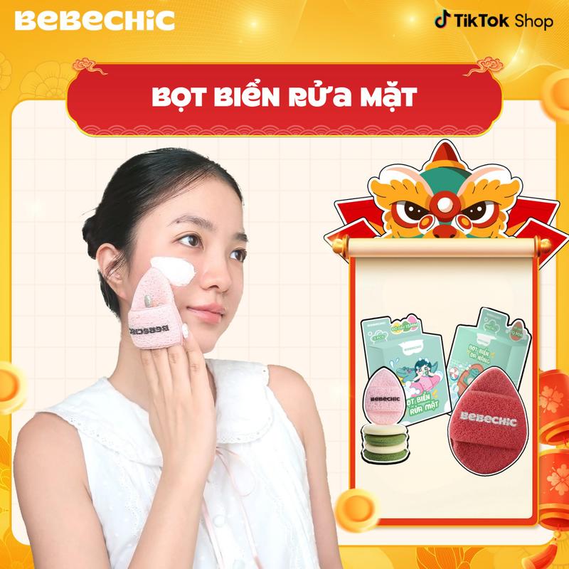  Bông Mút Bọt Biển Rửa Mặt BEBECHIC Mềm Mại Hỗ Trợ Tạo Bọt Làm Sạch Da Mặt Hiệu Quả  Hộp 3 Mút  