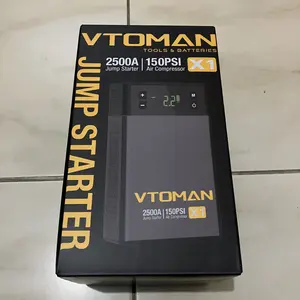 VTOMAN X2 Jumper Aki Mobil & Motor 12V 10000mAh Portable Powerbank dengan Pompa Angin & Lampu Darurat Kualitas Premium USB-C Input 5V-2A Output 5V-2.4A