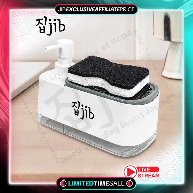 [EXCLUSIVE CREATOR] JIB 2 in 1 Soap Dispenser Free Spons / Dispenser Sabun Cair Cuci Piring / Tempat Sabun Praktis / Refill Pump Soap Dispenser 0
