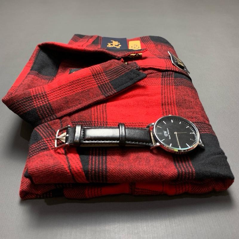 Kemeja Flanel Semi Woll Premium Lengan Panjang Model Kekikinian Oversize Hitam Motif Terlaris Unisex Pria 5