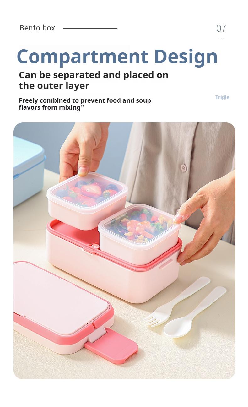 Product Introduction of METKA Picnic Lunch Box Double Layer Food Storage Container Handle Camping Hiking Outdoor Portable Bento Box Travel Work School 21