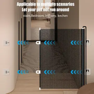 Baby Gate For Stairs Retractable Pet Safety Barrier 49 Inch Wide Childproof Baby Barrier For Kitten Hallway Stairway Balcony