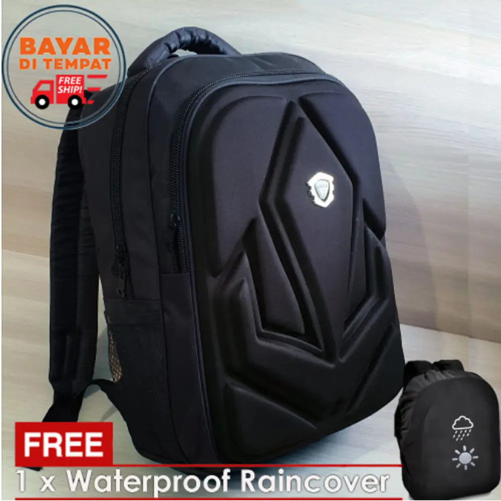 Tas Ranasel Emboss Model 3D Backpack Laptop Sekolah Kuliah Dan Kerja Tas Ransel Pria dan Wanita Tas Hangout + Bonus Raincover