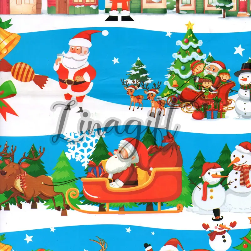( 5 Lembar ) SR NATAL - KERTAS KADO GLOSSY - GIFT WRAP PAPER XMAS SANTA MERRY CHRISTMAS 4