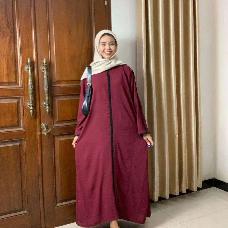Abaya Aisyah Crinkle airflow premium wanita kekinian formal Muslim Basic Gamis 4