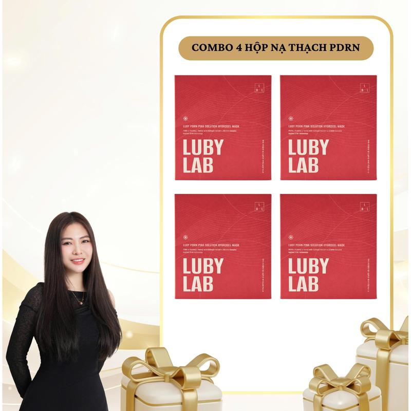  SN1529 - Combo 4 Hộp Mặt Nạ Thạch Lubylab PDRN Pink Solution Tổng 16 miếng 