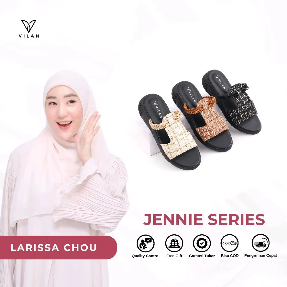 JENNIE VILAN SENDAL WANITA WEDGES 3 CM PREMIUM PLATFORM HAK TINGGI KOREA STYLE Sandal