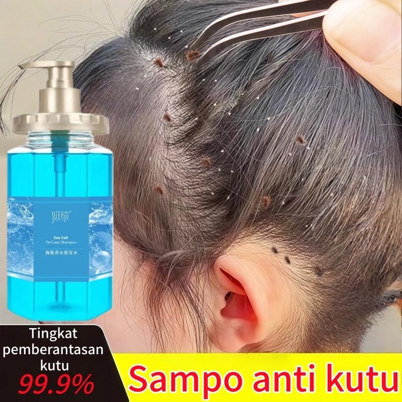 Shampoo kutu rambut Sampo anti gatal and ketombe Shampoo penghilang kutu paling efektif anti gatal perawatan rambut ketombe garam laut shampo - Beli 2 gratis 1