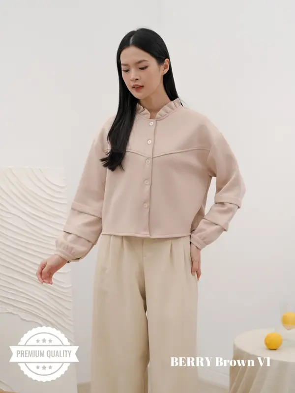 Cammomile NEW BERRY EMERY outer corduray lengan polos 2307011 atasan wanita kekinian jaket wanita korean style 4