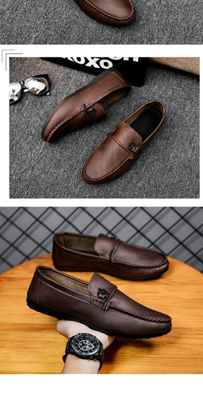 Product Introduction of Kasut kulit lembut formal untuk lelaki, loafers gaya British, mewah, malas, Tods, Baju rendah, perniagaan, ringan dan tahan haus 17
