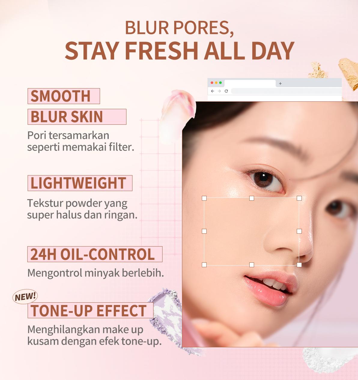 【EXCLUSIVE】BNB barenbliss Bloomatte Fine to Refine Compact Powder 6g | Instant Oil Control 24 Jam Menahan Minyak Bedak Tabur Bedak Padat Translusent Powder Kosmetik Ringan Tahan Lama Matte Finish Menghaluskan Pori Non-Clogging Non-Comedogenic 【EXCLUSIVE】BNB barenbliss Bloomatte Fine to Refine Compact Powder 6g | Instant Oil Control 24 Jam Menahan Minyak Bedak Tabur Bedak Padat Translusent Powder Kosmetik Ringan Tahan Lama Matte Finish Menghaluskan Pori Non-Clogging Non-Comedogenic