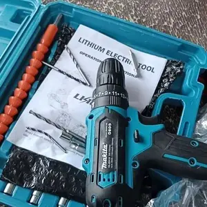 【ECAAB】Bor Listrik 88VF 88V-D35-24 Mesin Bor Tangan Cordless 2 Baterai Lithium-Ion 10mm Torsi 60Nm Kecepatan 1800RPM untuk Kayu Beton Garansi 3 Tahun