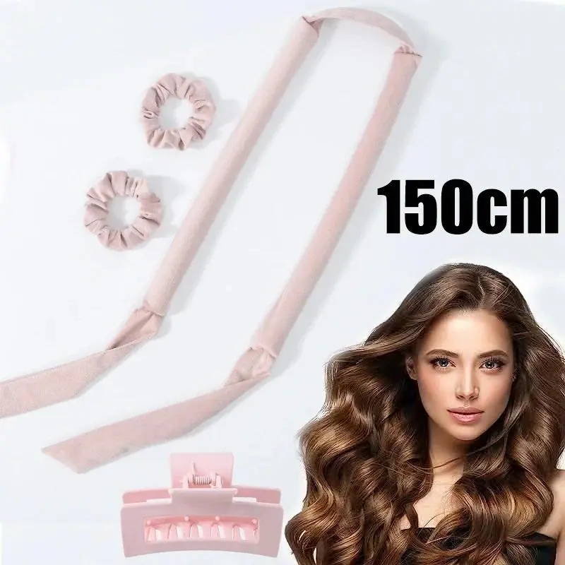 New 150cm Long Heatless Hair Curler Sleeping Soft Wave Formers Curling Rod Headband Curls Beauty Lazy Hair Roller Hairstyle Tool