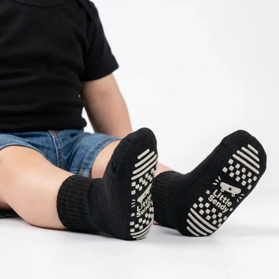 Kaos Kaki Anak Anti Slip 0-12 Tahun Sendy Socks Grip Bawah Toddler Anak Junior Motif Oldschool