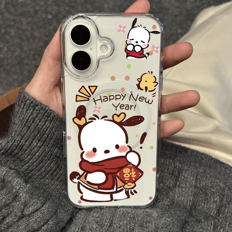 Năm mới Pacha Dog Áp dụng cho Apple 17pro / 15 / 16 Vỏ điện thoại hút từ tính 14/17/12 chống rơi 11 / 14p thủy triều