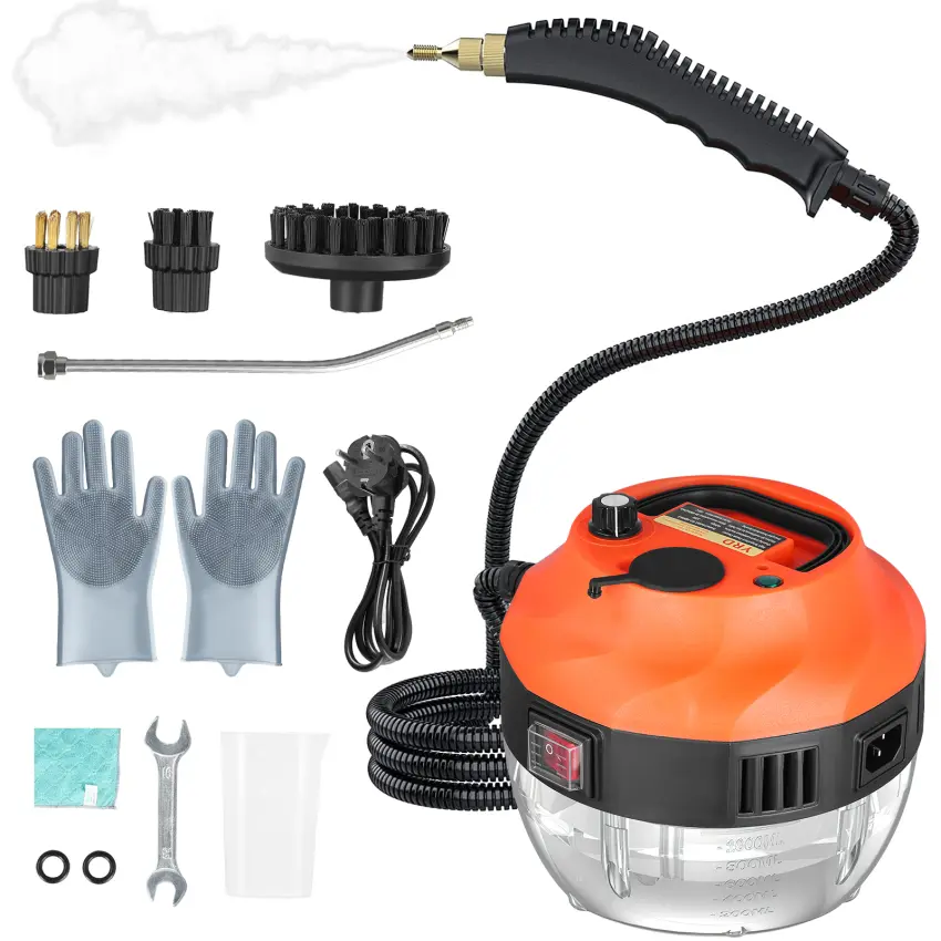 2500W Handheld Steam Cleaner, Upgrade High Pressure Steam Cleaning Machine with 3 Brushes for Home Use, Portable Steamer for Cleaning Grout Tile Car Living Room Kitchen Bathroom