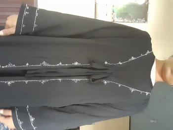 Product Review of ABAYA NAZIRA FULL HITAM  mote swarosky Hitam Polos terbaru 2024 Mutiara Muslim Wanita Bordir Ceruty from M**a 2