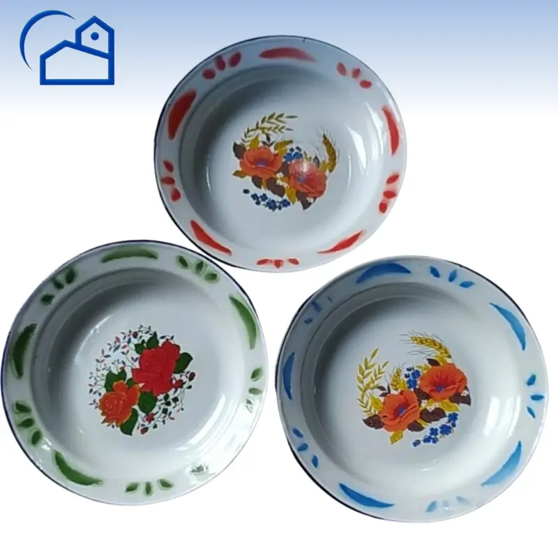 ALAT PIRING MAKAN SENG JADUL AYAM JAGO PIRING SENG ENAMEL BUNGA JADUL ENAMEL TEBAL 1