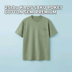 KAOS SAKU POCKET COTTON SEMI PREMIUM 25rb Benangku Store