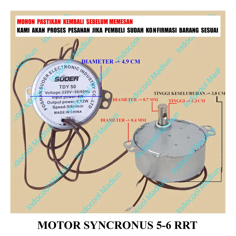 MRT ROTARY KIPAS ANGIN/SYNCHRONOUS MOTOR/MOTOR KIPAS RRT/MOTOR SYNCRONUS 5-6 RRT 0
