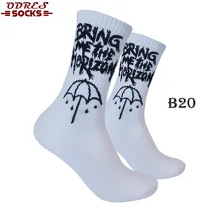 Kaos Kaki Oldschool Band/Musik - Motif BMTH Putih - Odres Sock - B20