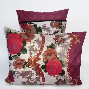 SARUNG BANTAL RESLETING DAN SARUNG GULING TALI motif bunga uk 60×45 bahan katun lembut