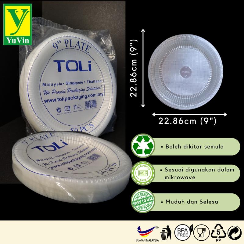 Product Introduction of Toli Disposable Plate Plastic/PP Plate / 7 / 9 /10 Inch Plastic Plate / Pinggan Plastik Pakai Buang 3