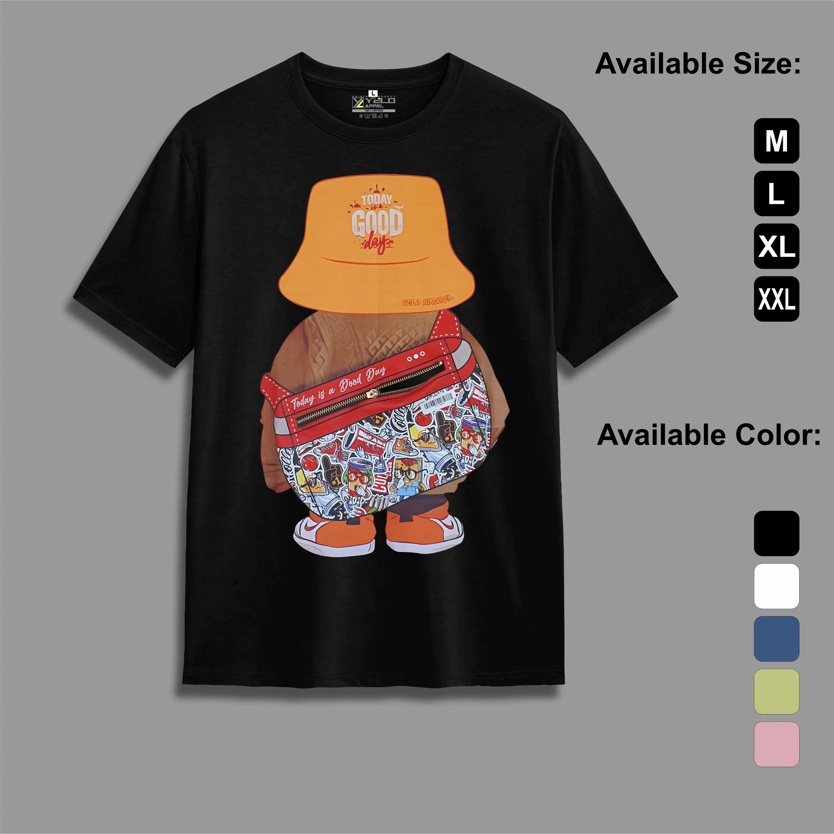 kaos tas 3d waist bag lucu resleting kantong cotton combed 24s dtf supershoft nyaman